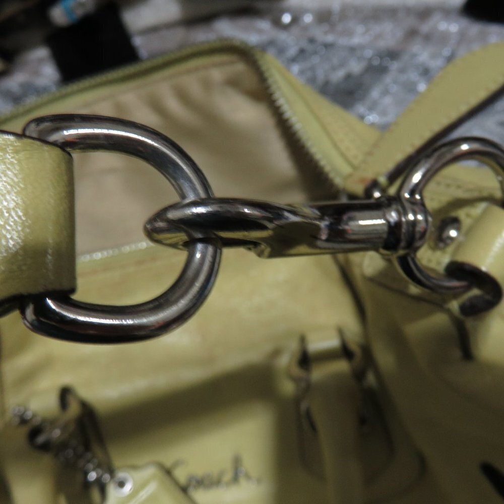 Coach Soho East West Satchel Mustard Yellow Gold Handbag Purse Tote - Picture 9 of 16